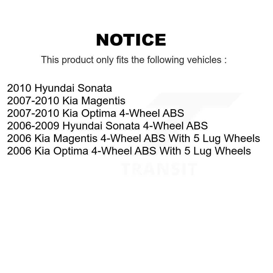 Rear Wheel Bearing Hub Assembly 70-512265 For Hyundai Sonata Kia Optima Magentis