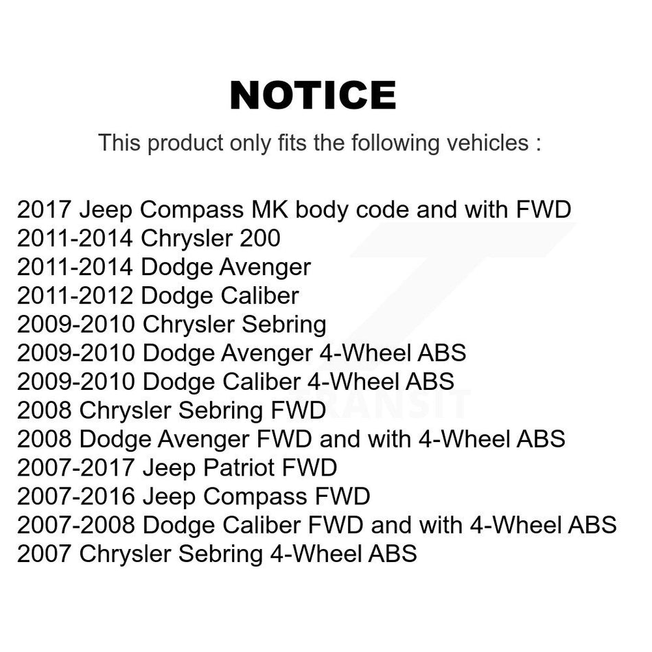 Rear Wheel Bearing Hub Assembly 70-512332 For Jeep Patriot Dodge Chrysler Compass 200 Caliber
