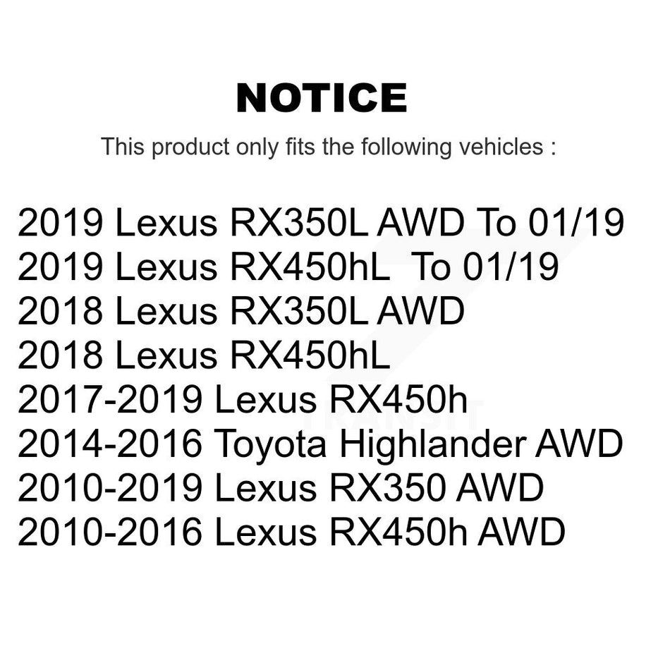 Rear Wheel Bearing Hub Assembly 70-512365 For Toyota Highlander Lexus RX350 RX450h RX350L RX450hL Sienna