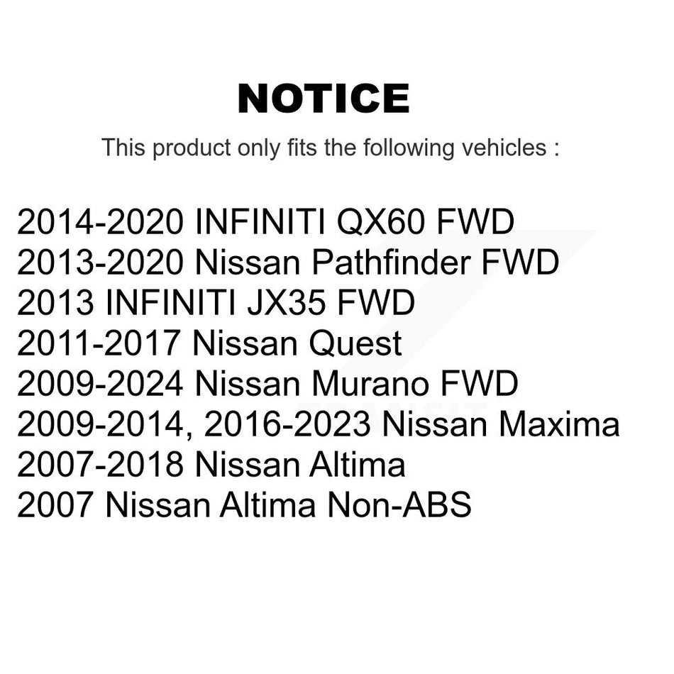 Rear Wheel Bearing Hub Assembly 70-512388 For Nissan Murano Altima Pathfinder INFINITI QX60 Maxima