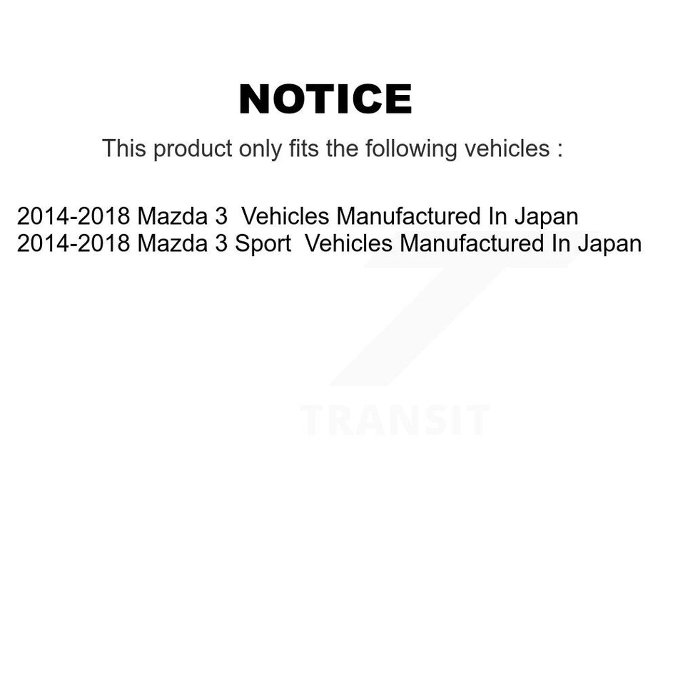 Rear Wheel Bearing Hub Assembly 70-512523 For 2014-2018 Mazda 3 Sport Vehicles Manufactured In Japan