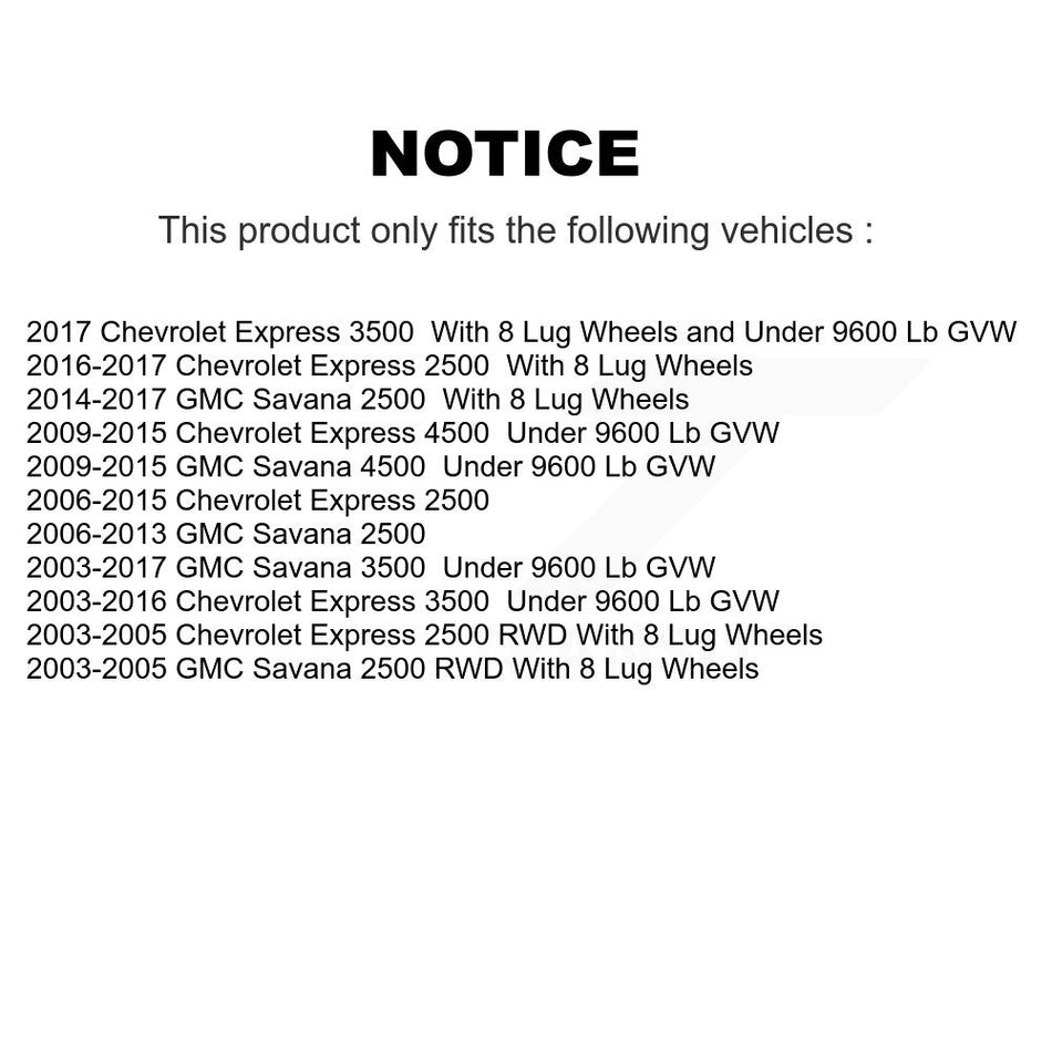 Front Wheel Bearing Hub Assembly 70-515059 For Chevrolet Express 3500 2500 GMC Savana 4500