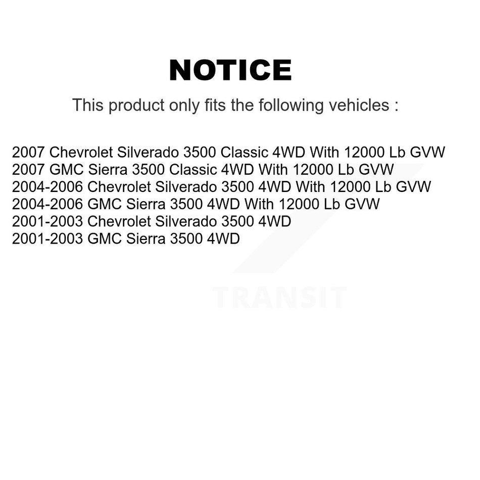 Front Wheel Bearing Hub Assembly 70-515088 For Chevrolet GMC Sierra 3500 Silverado Classic 4WD