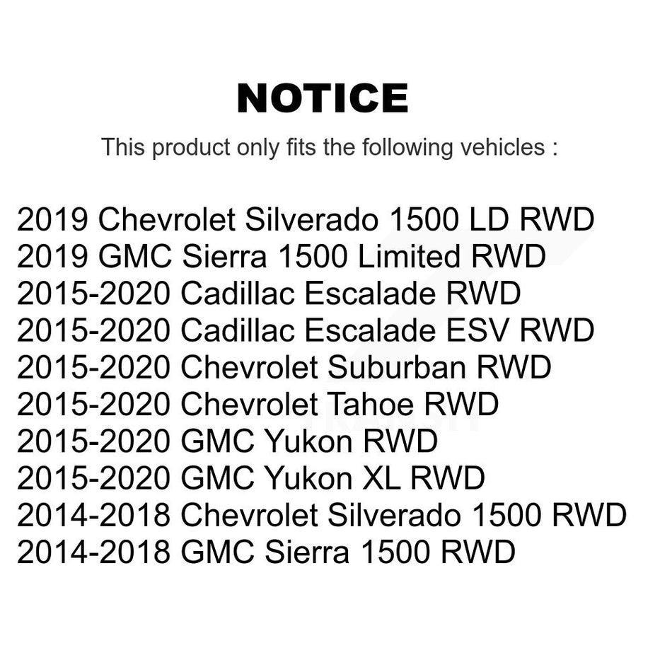 Front Wheel Bearing Hub Assembly 70-515159 For Chevrolet Silverado 1500 GMC Sierra Tahoe Suburban Yukon Cadillac XL Escalade ESV LD Limited RWD