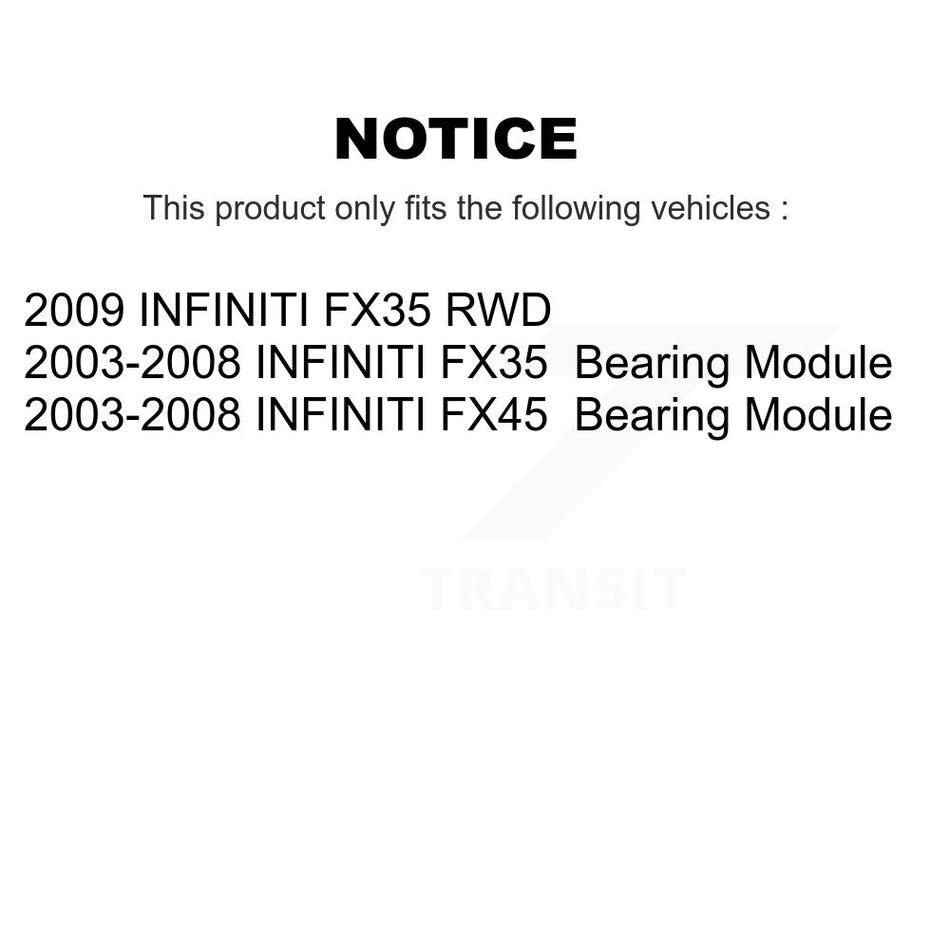 Rear Wheel Bearing Assembly 70-541002 For INFINITI FX35 FX45