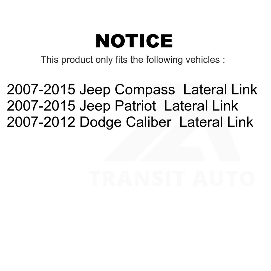 Rear Lower Forward Suspension Control Arm 72-CK641226 For Jeep Patriot Compass Dodge Caliber Lateral Link Non-Adjustable Type