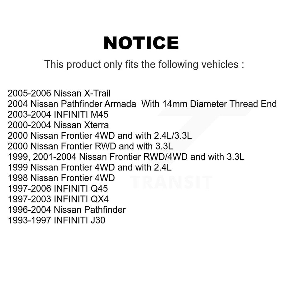 Front Outer Steering Tie Rod End 72-ES3466 For Nissan X-Trail Pathfinder Xterra Frontier INFINITI
