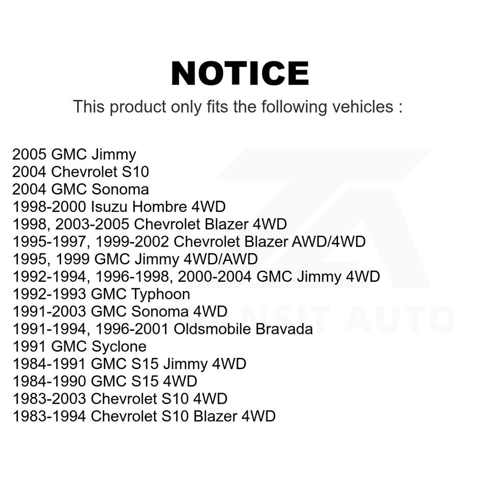 Front Upper Suspension Ball Joint 72-K5320 For Chevrolet S10 Blazer GMC Sonoma Jimmy Oldsmobile Bravada S15 Isuzu Hombre Typhoon Syclone