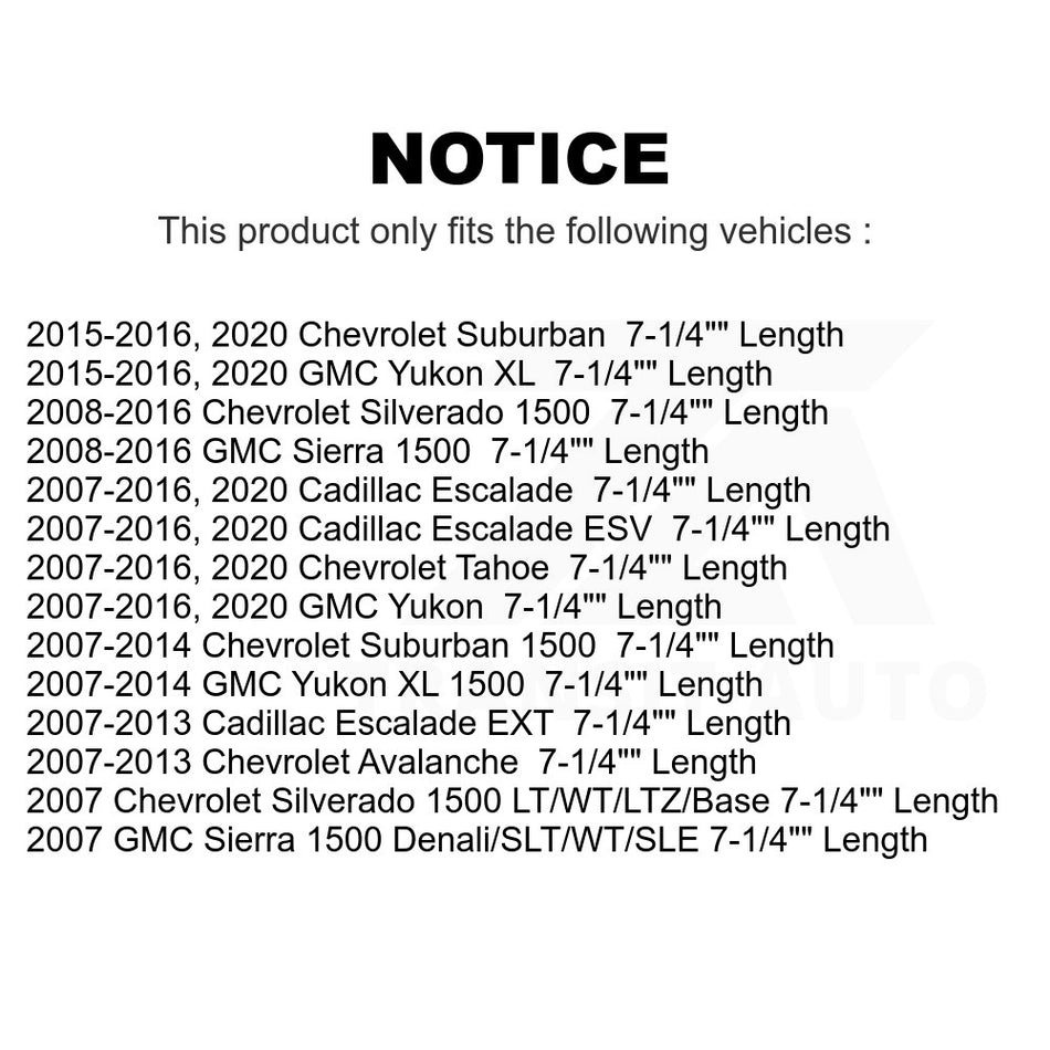 Front Suspension Stabilizer Bar Link Kit 72-K700432 For Chevrolet Silverado 1500 GMC Sierra Tahoe Yukon Suburban Cadillac XL Avalanche Escalade ESV EXT 7-1/4" Length