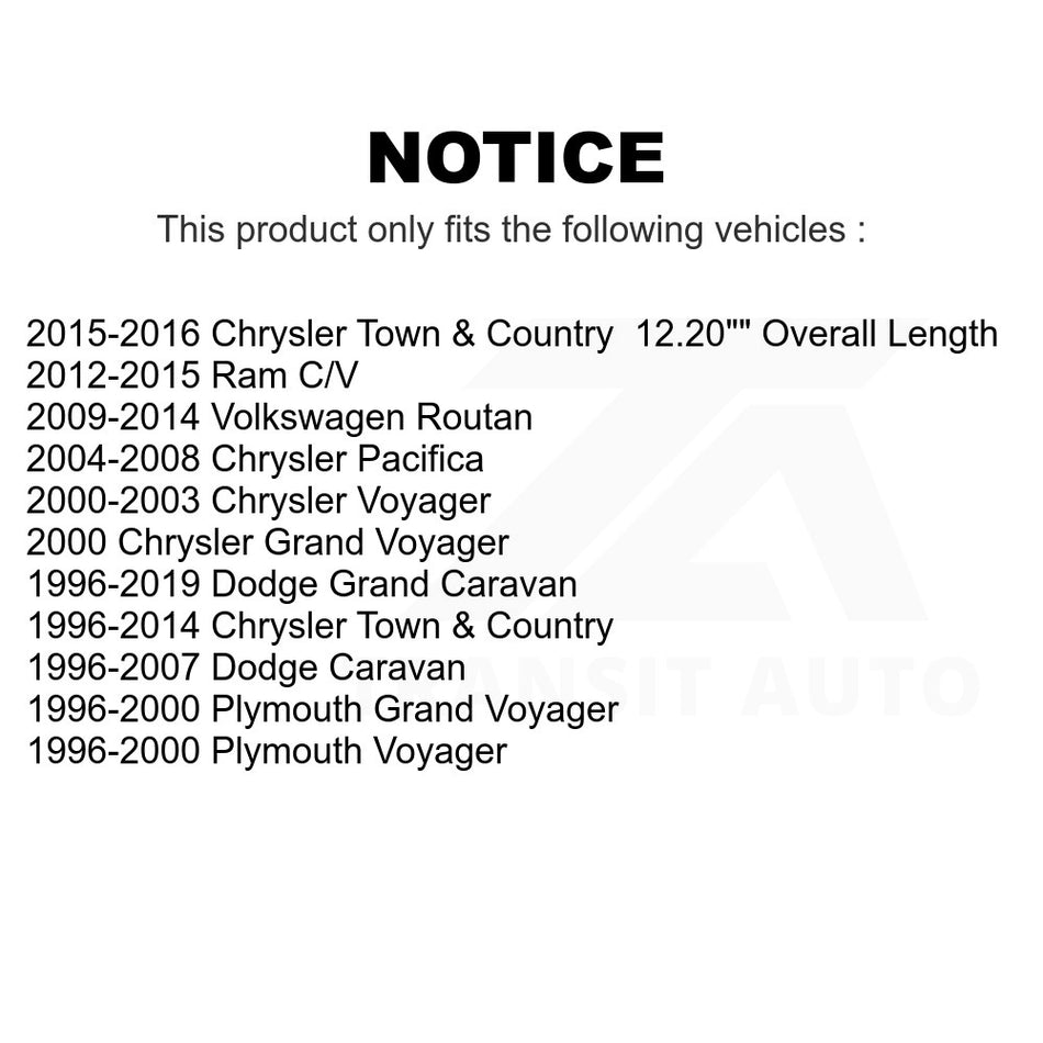 Front Suspension Stabilizer Bar Link Kit 72-K7258 For Dodge Grand Caravan Chrysler Town & Country Pacifica Plymouth Voyager Volkswagen Routan Ram C/V