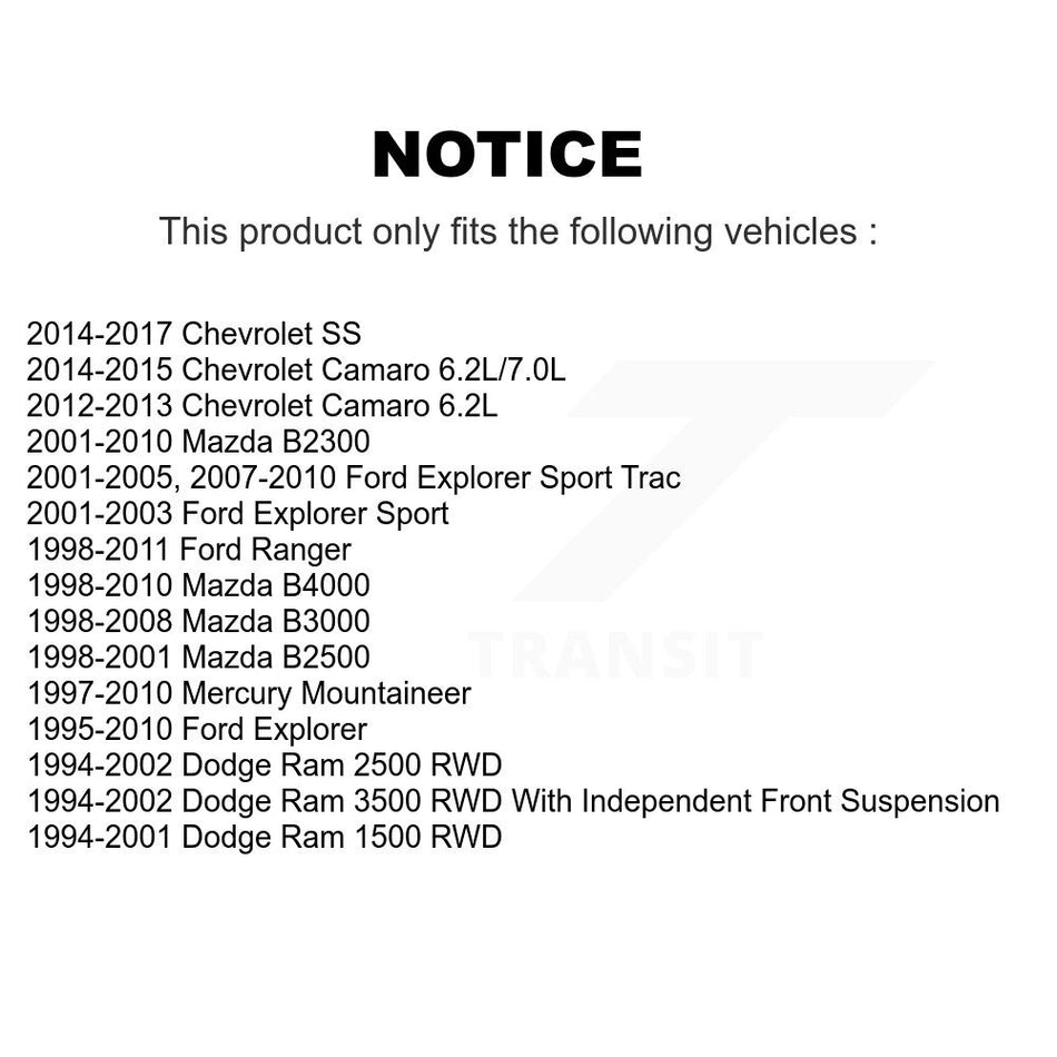 Suspension Stabilizer Bar Link Kit 72-K7275 For Ford Ranger Dodge Ram 2500 Explorer 1500 Mazda Sport