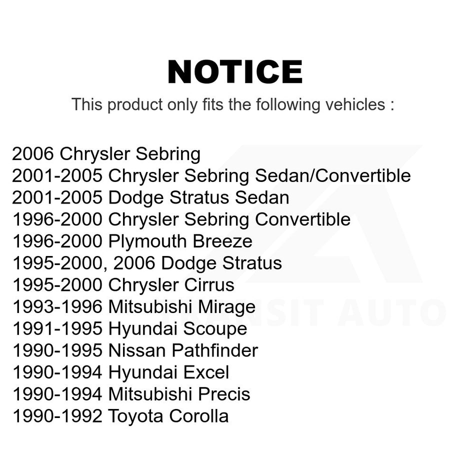 Front Suspension Stabilizer Bar Link Kit 72-K7306 For Chrysler Sebring Dodge Stratus Toyota Corolla Nissan Pathfinder Cirrus Plymouth Breeze Hyundai Excel Mitsubishi Mirage Scoupe Precis