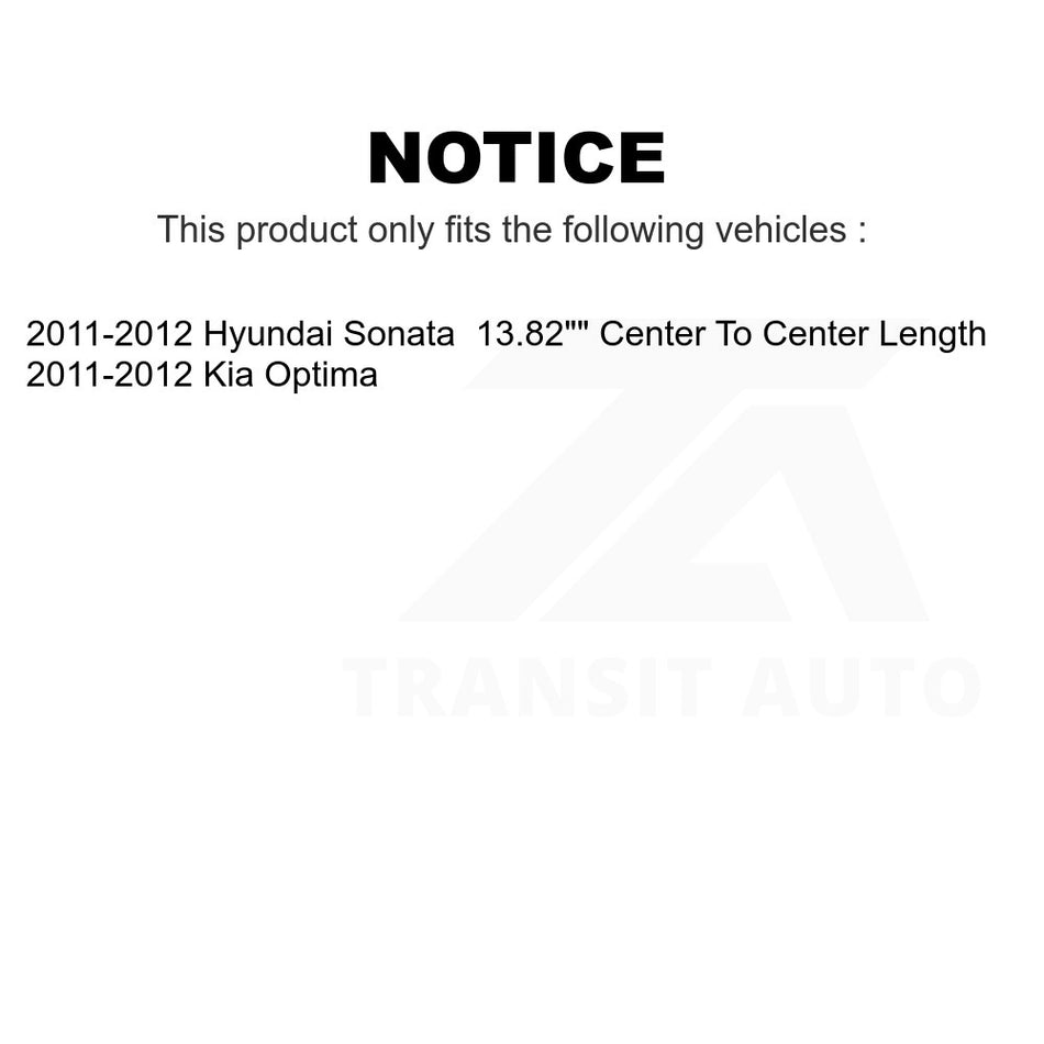 Front Right Suspension Stabilizer Bar Link Kit 72-K750610 For 2011-2012 Hyundai Sonata Kia Optima