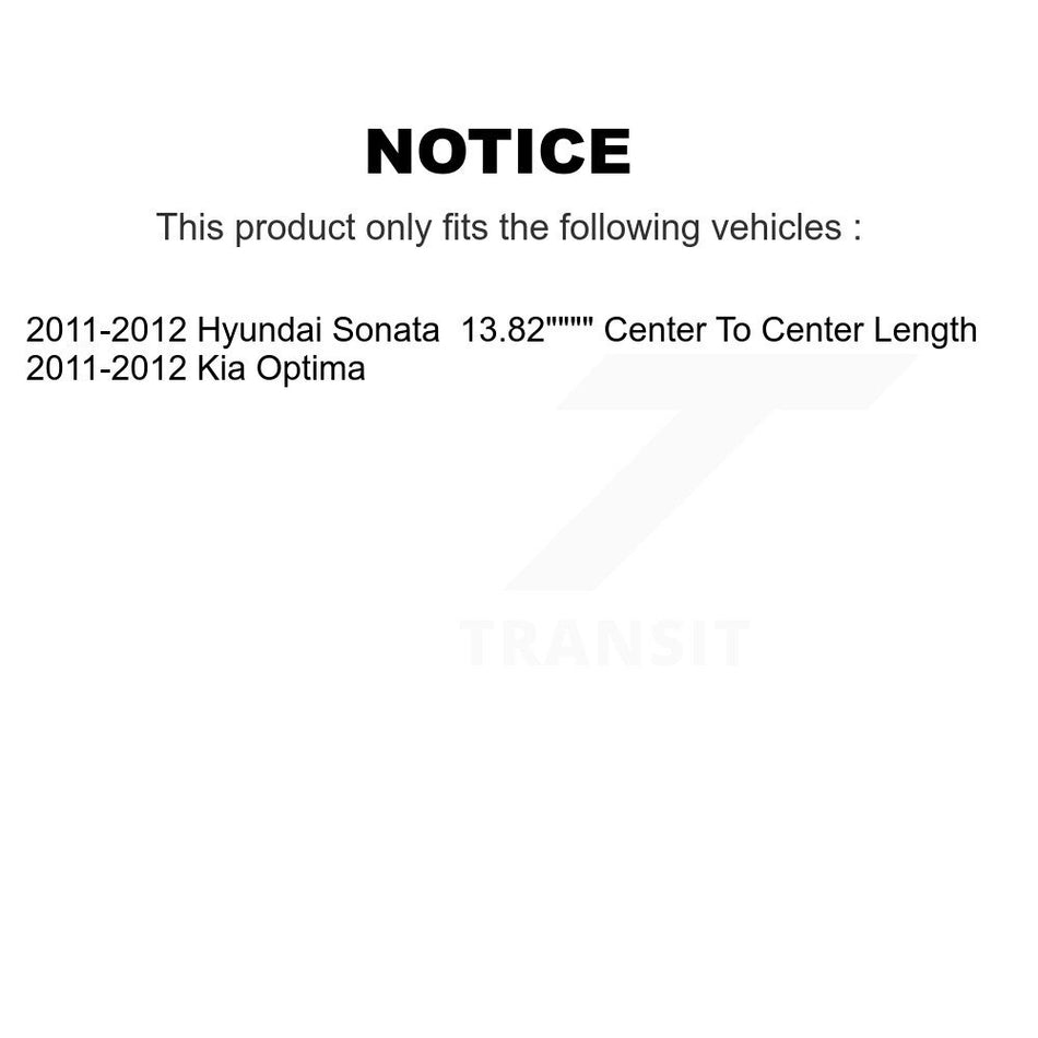 Front Right Suspension Stabilizer Bar Link Kit 72-K750610 For 2011-2012 Hyundai Sonata Kia Optima