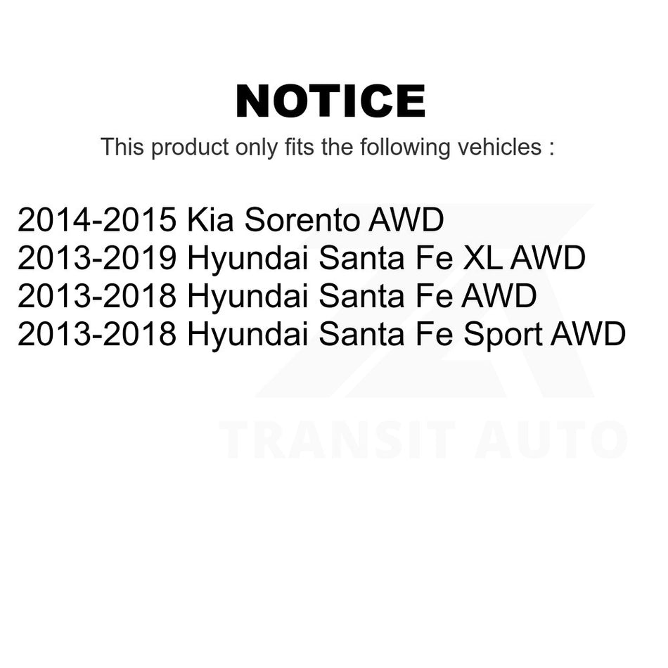 Rear Right Suspension Stabilizer Bar Link Kit 72-K750665 For Hyundai Santa Fe Sport Kia Sorento XL AWD