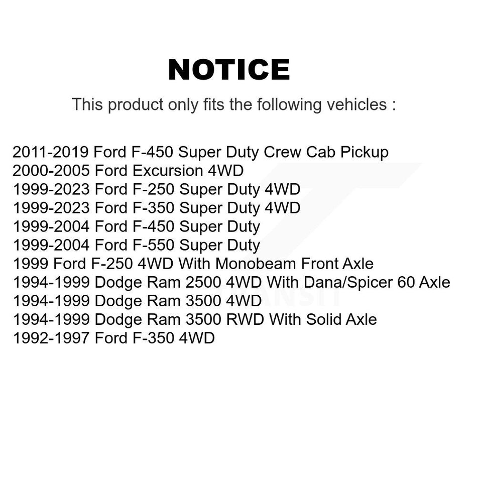 Front Lower Suspension Ball Joint 72-K8607T For Ford F-350 Super Duty F-250 Dodge Ram 2500 3500