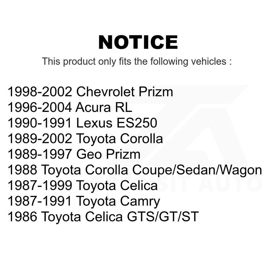 Rear Suspension Stabilizer Bar Link Kit 72-K9545 For Toyota Corolla Prizm Chevrolet Geo Camry Celica Acura RL Lexus ES250