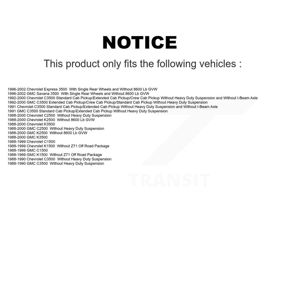 Rear Shock Absorber 78-37044 For Chevrolet GMC K1500 C1500 K2500 C2500 K3500 C3500 Express 3500