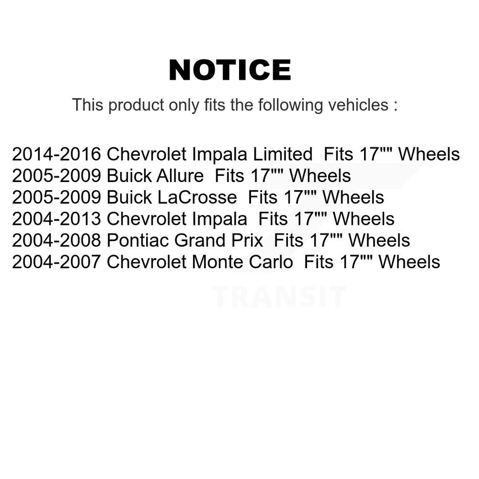 Rear Left Suspension Strut Coil Spring Assembly 78A-15313 For Chevrolet Impala Pontiac Grand Prix Buick LaCrosse Limited Monte Carlo Allure Fits 17" Wheels