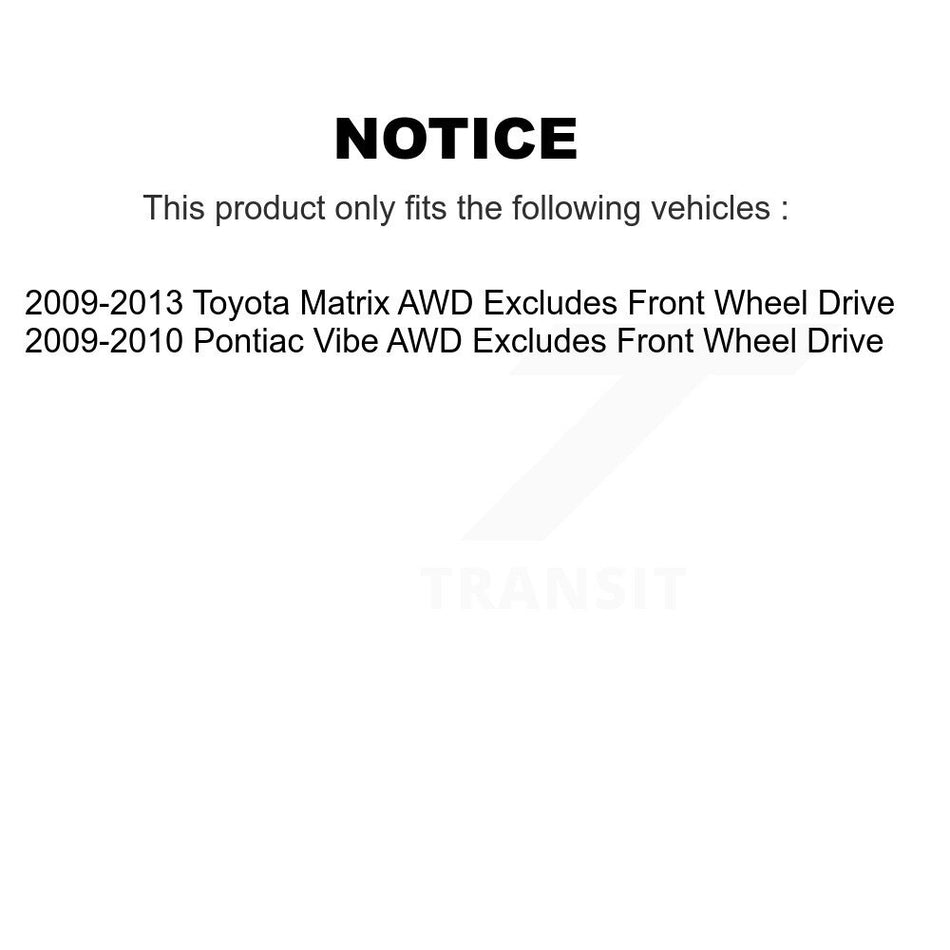 Rear Left Suspension Strut Coil Spring Assembly 78A-15375 For Toyota Matrix Pontiac Vibe Excludes Front Wheel Drive AWD