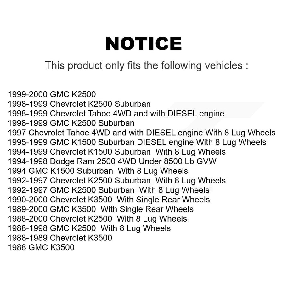 Front Disc Brake Rotor (1 Piece Only) 8-56242 For K2500 Chevrolet GMC Dodge Ram 2500 K3500 K1500
