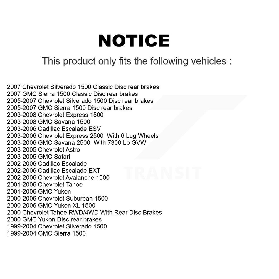 Front Disc Brake Rotor (1 Piece Only) 8-56825 For Chevrolet GMC Silverado 1500 Sierra Avalanche 2500