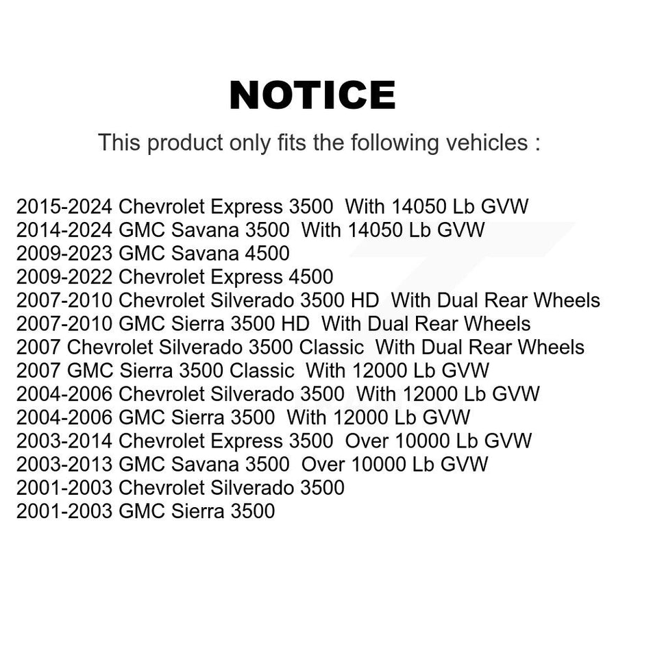 Front Disc Brake Rotor (1 Piece Only) 8-56999 For GMC Chevrolet Savana 3500 Express Sierra Silverado