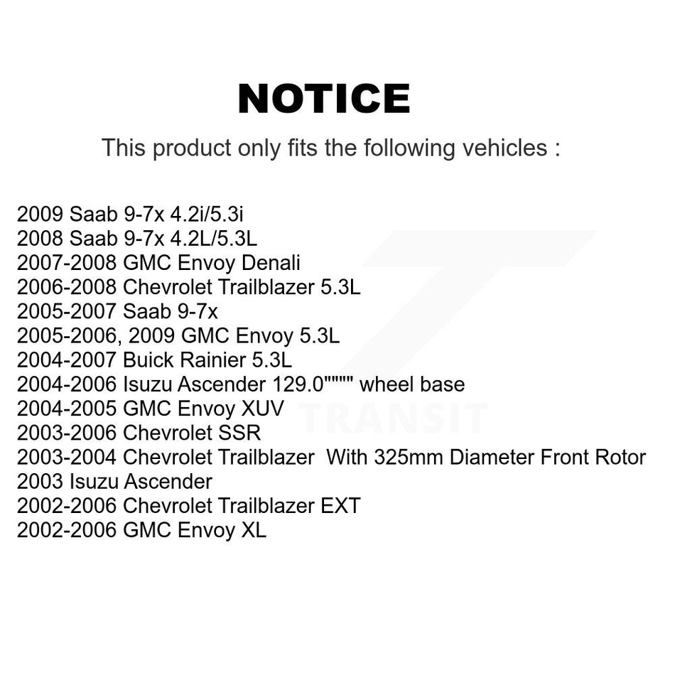 Front Disc Brake Rotor (1 Piece Only) 8-580023 For Chevrolet GMC Trailblazer Envoy XL EXT SSR Buick