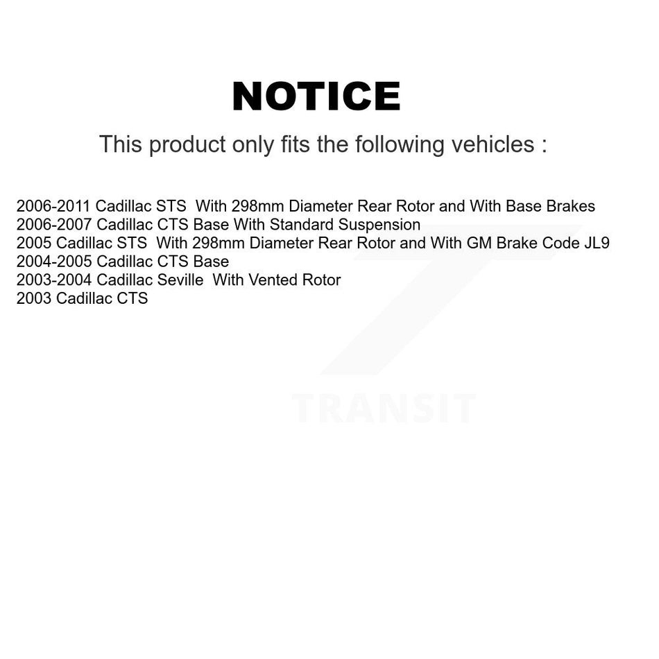 Rear Disc Brake Rotor (1 Piece Only) 8-580102 For Cadillac CTS STS Seville