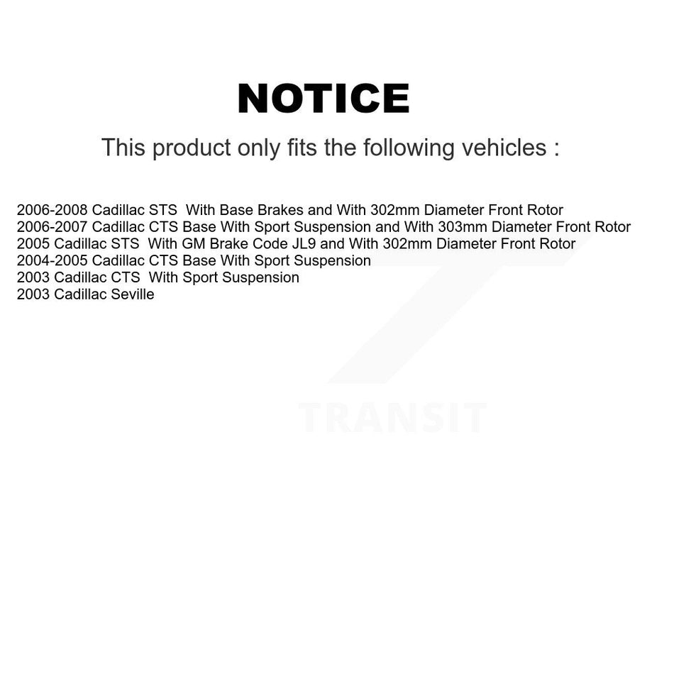 Front Disc Brake Rotor (1 Piece Only) 8-580104 For Cadillac CTS STS Seville