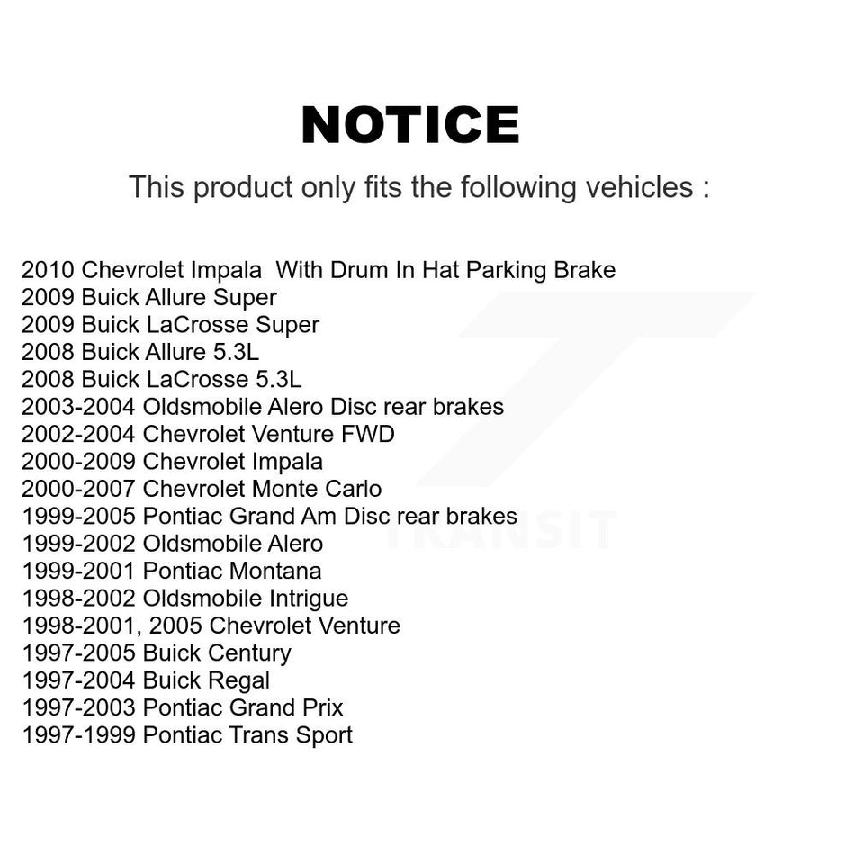 Rear Disc Brake Rotor (1 Piece Only) 8-580401 For Chevrolet Impala Buick Pontiac Grand Am Century