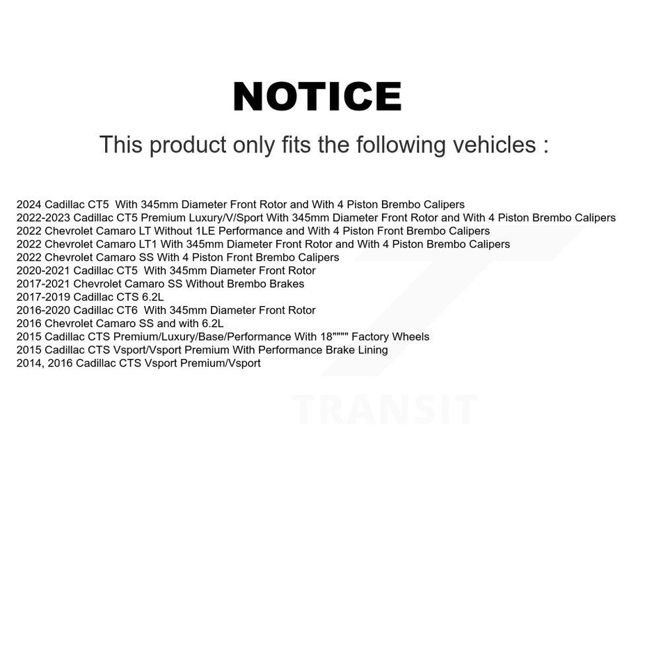 Front Disc Brake Rotor (1 Piece Only) 8-581912 For Chevrolet Camaro Cadillac CT5 CTS CT6