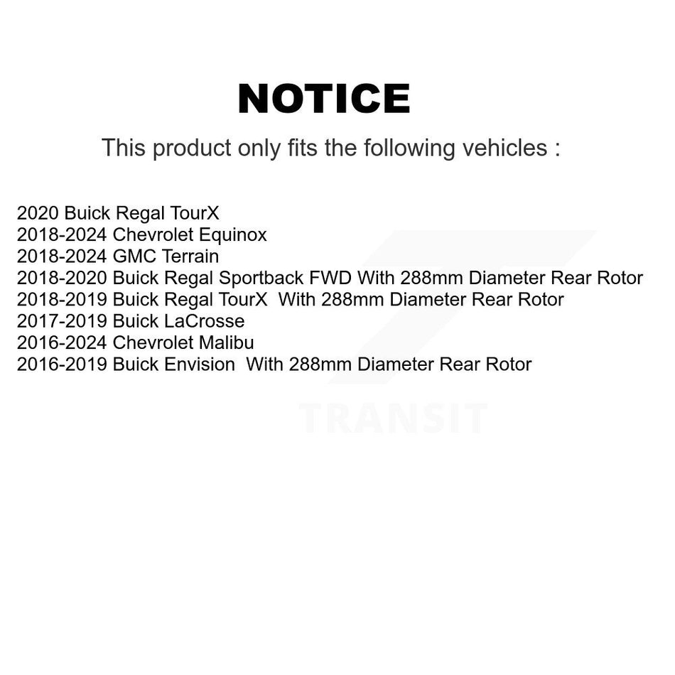 Rear Disc Brake Rotor (1 Piece Only) 8-581999 For Chevrolet Equinox GMC Terrain Malibu Buick Regal