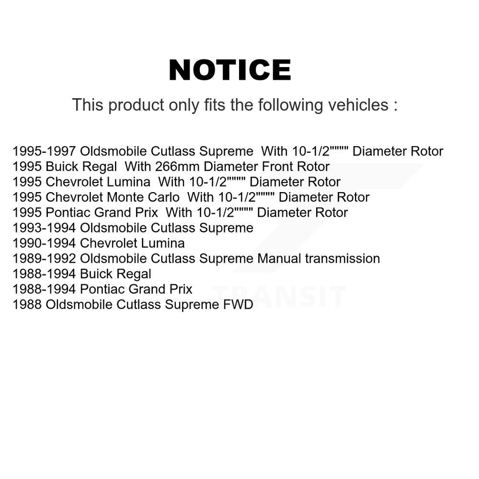 Front Disc Brake Rotor (1 Piece Only) 8-5961 For Oldsmobile Cutlass Supreme Buick Regal Chevrolet