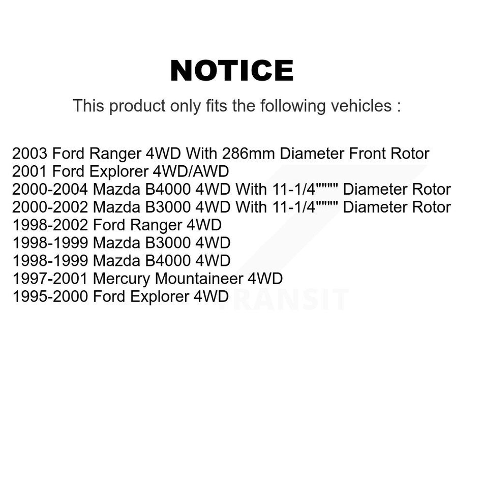 Front Disc Brake Rotor (1 Piece Only) 8-66576 For Ford Ranger Explorer Mazda B4000 B3000 Mercury