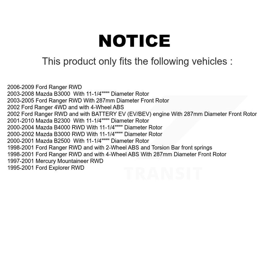 Front Disc Brake Rotor Hub Assembly (1 Piece Only) 8-66597 For Ford Ranger Mazda Explorer B3000