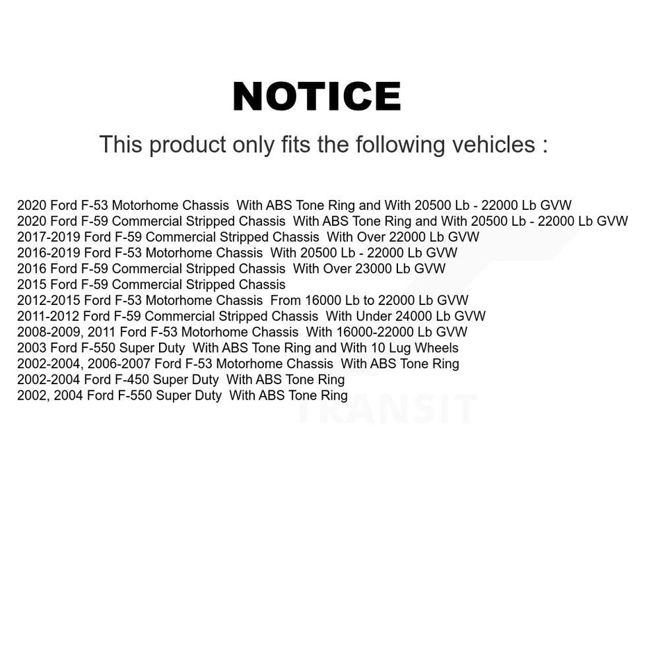 Rear Disc Brake Rotor (1 Piece Only) 8-680191 For Ford F-53 Motorhome Chassis F-550 Super Duty F-450