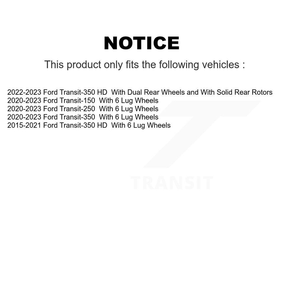 Rear Disc Brake Rotor (1 Piece Only) 8-681790 For Ford Transit-250 Transit-350 HD Transit-150