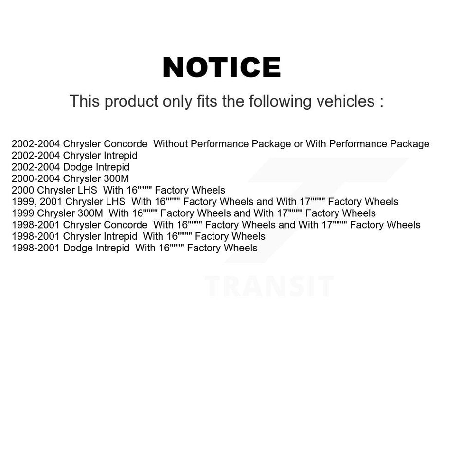 Front Disc Brake Rotor (1 Piece Only) 8-76722 For Chrysler Intrepid Dodge 300M Concorde LHS