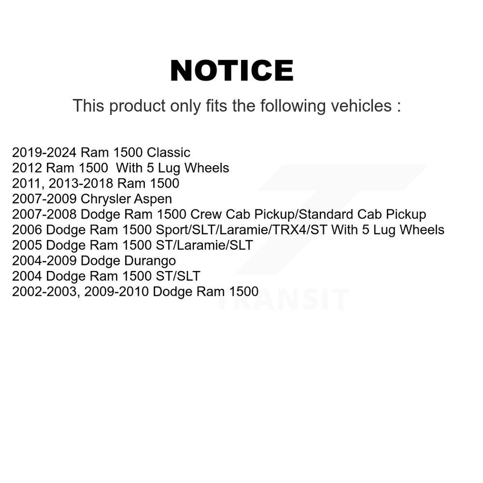 Rear Disc Brake Rotor (1 Piece Only) 8-780082 For Ram 1500 Classic Dodge Durango Chrysler Aspen