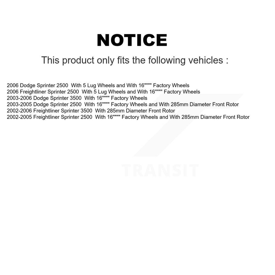 Front Disc Brake Rotor (1 Piece Only) 8-780346 For Sprinter 2500 Dodge Freightliner 3500