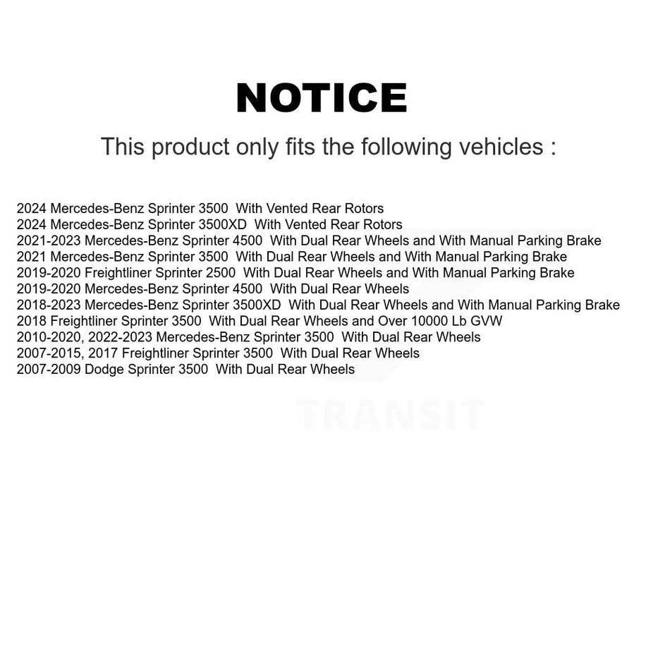Rear Disc Brake Rotor (1 Piece Only) 8-780612 For Mercedes-Benz Sprinter 3500 Dodge 4500 3500XD 2500