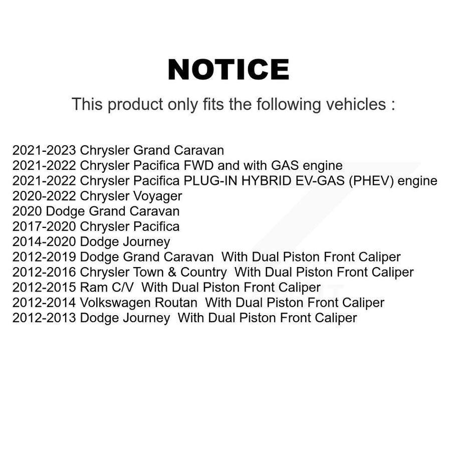 Front Disc Brake Rotor 8-780964 For Dodge Grand Caravan Chrysler Journey Town & Country Pacifica Ram C/V Volkswagen Routan Voyager