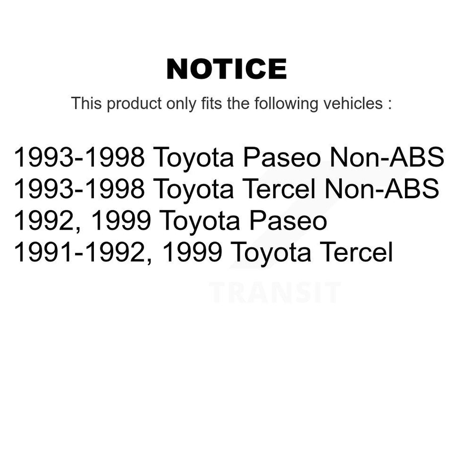 Rear Brake Drum (1 Piece Only) 8-9547 For Toyota Tercel Paseo