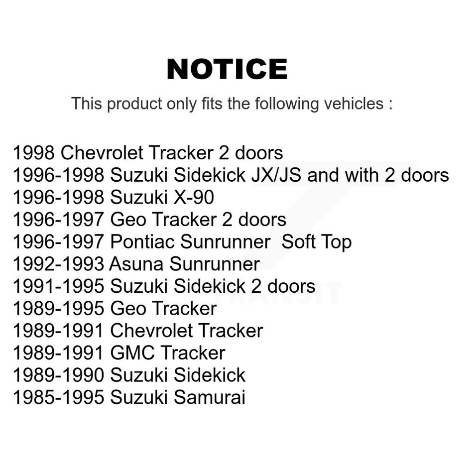 Front Disc Brake Rotor (1 Piece Only) 8-96008 For Suzuki Tracker Geo Sidekick Samurai Sunrunner X-90