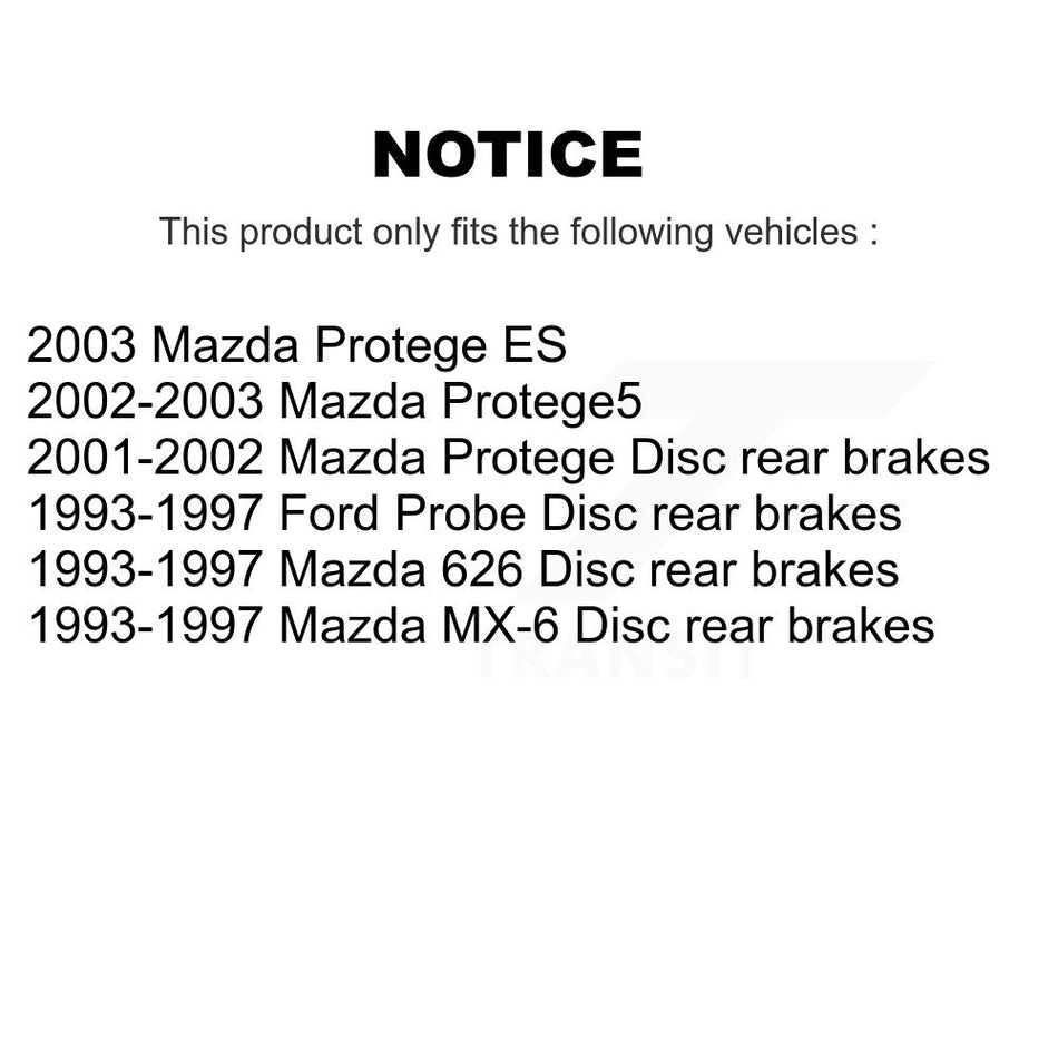 Rear Disc Brake Rotor (1 Piece Only) 8-96319 For Mazda Protege Protege5 Ford Probe MX-6 626