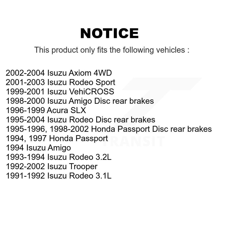 Rear Disc Brake Rotor 8-96339 For Isuzu Rodeo Trooper Honda Passport Axiom Amigo Sport VehiCROSS Acura SLX