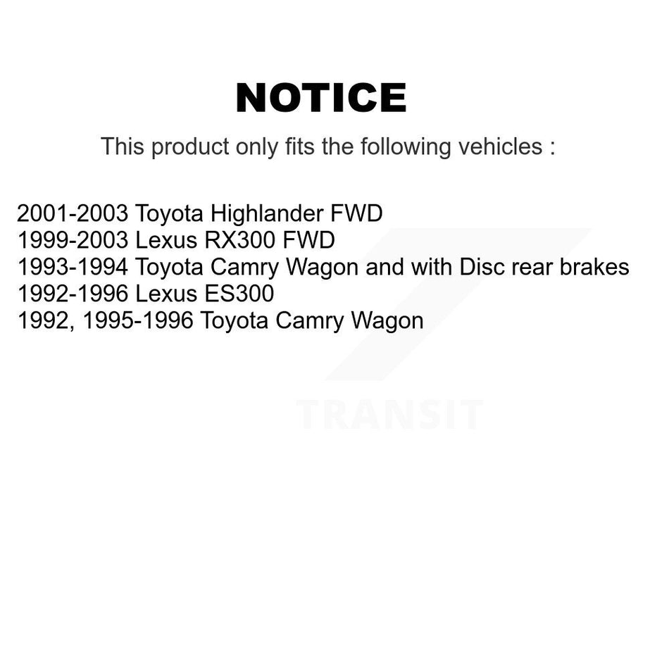 Rear Disc Brake Rotor (1 Piece Only) 8-96503 For Toyota Highlander Lexus Camry RX300 ES300