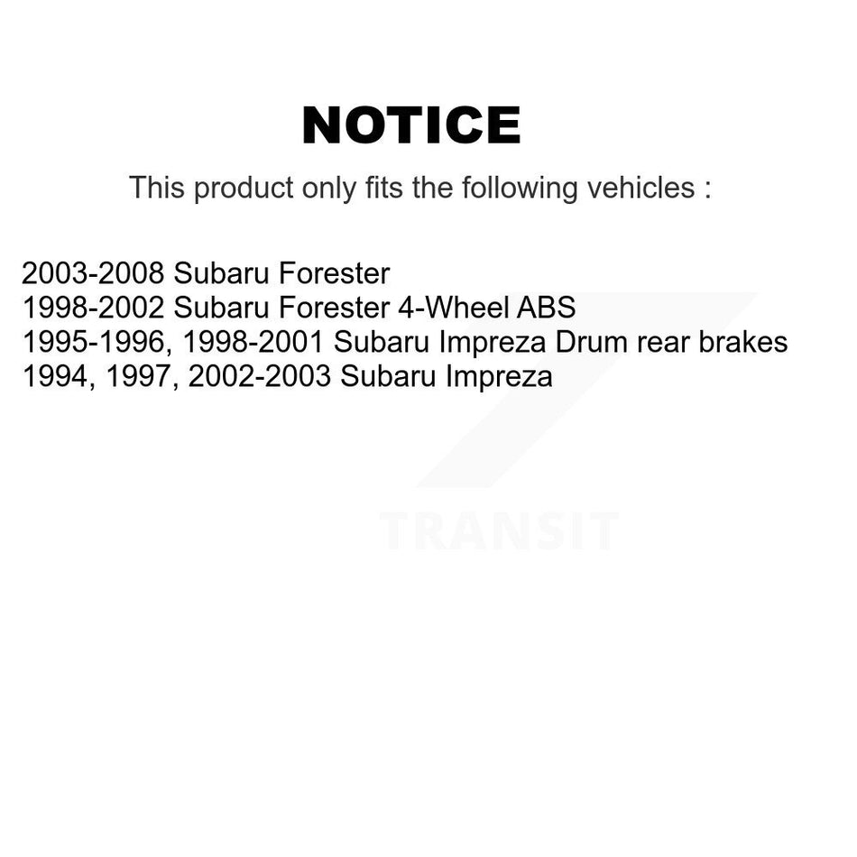 Rear Brake Drum (1 Piece Only) 8-9673 For Subaru Forester Impreza