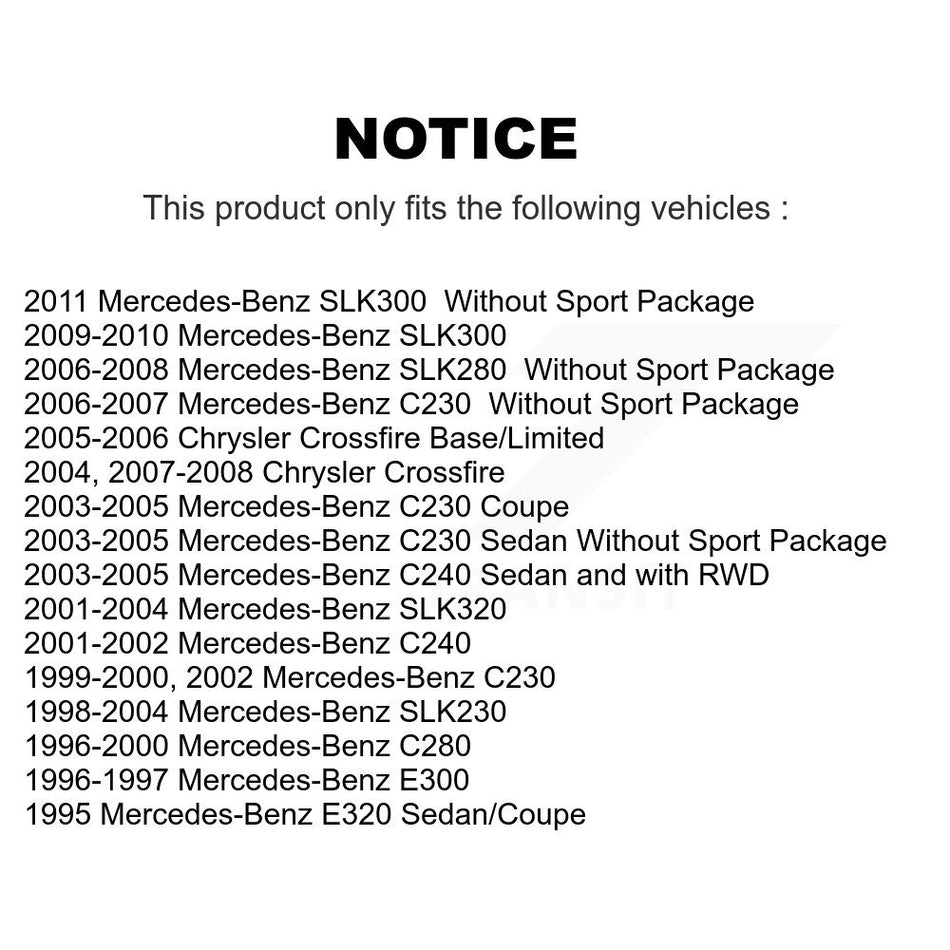 Rear Disc Brake Rotor (1 Piece Only) 8-96764 For Mercedes-Benz C230 Chrysler Crossfire C240 SLK230